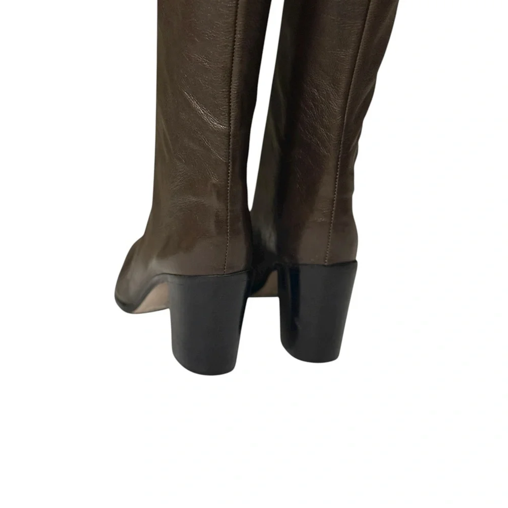 SCHUTZ Women's Valy Pull-On High Heel Over-the-Knee with a fine chain design. - Picture 9 of 16